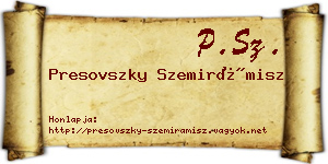Presovszky Szemirámisz névjegykártya